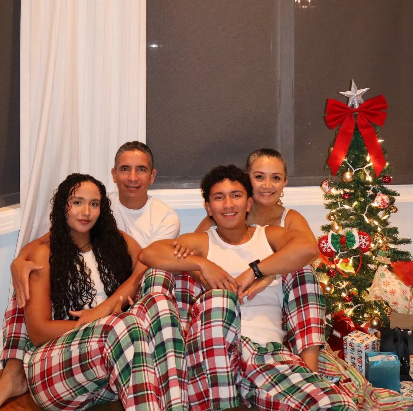 Family relaxing together during a holiday gathering